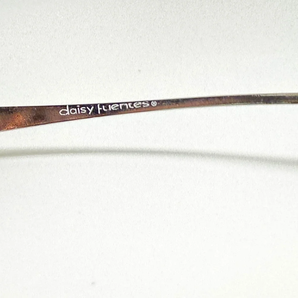 Daisy Fuentes Lourdes 064 Burgundy Metal Rectangular Eyeglass Frames Rhinestone